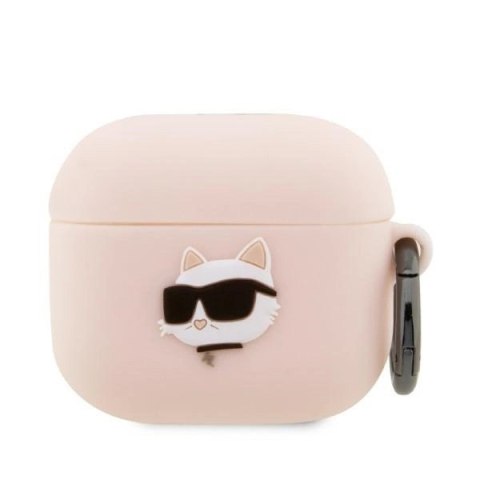 Etui Karl Lagerfeld Silicone Choupette Head 3D na AirPods 3 - różowe