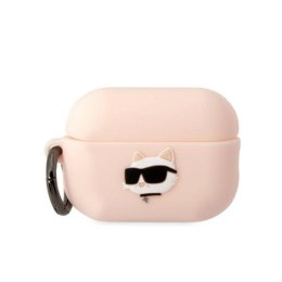 Etui Karl Lagerfeld Silicone Choupette Head 3D na AirPods Pro 2 - różowe