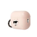 Etui Karl Lagerfeld Silicone Choupette Head 3D na AirPods Pro 2 - różowe