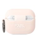 Etui Karl Lagerfeld Silicone Choupette Head 3D na AirPods Pro - różowe