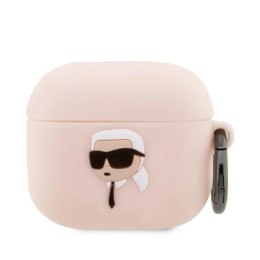 Etui Karl Lagerfeld Silicone Karl Head 3D na AirPods 3 - różowe