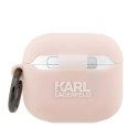 Etui Karl Lagerfeld Silicone Karl Head 3D na AirPods 3 - różowe