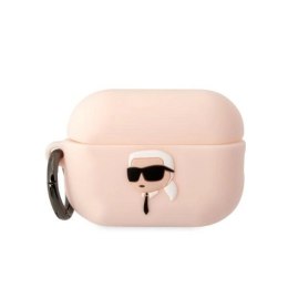 Etui Karl Lagerfeld Silicone Karl Head 3D na AirPods Pro 2 - różowe