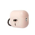 Etui Karl Lagerfeld Silicone Karl Head 3D na AirPods Pro 2 - różowe