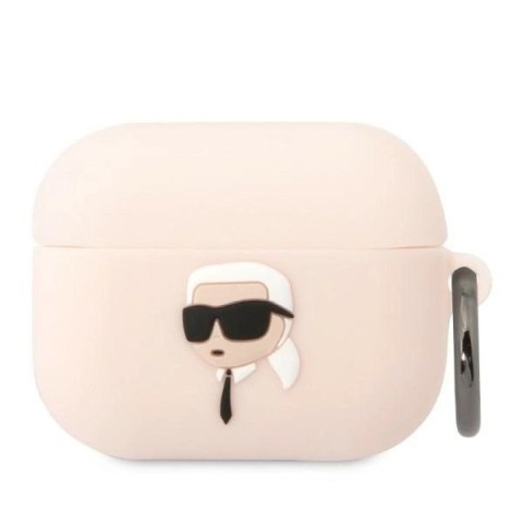 Etui Karl Lagerfeld Silicone Karl Head 3D na AirPods Pro - różowe