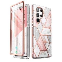 Etui Supcase Cosmo na Samsung Galaxy S23 Ultra - różowy marmur