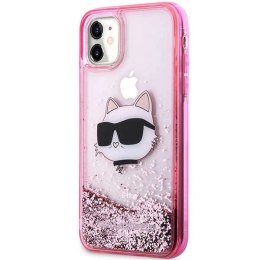 Etui Karl Lagerfeld Glitter Choupette Head na iPhone 11 / Xr - różowe