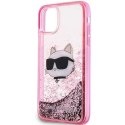 Etui Karl Lagerfeld Glitter Choupette Head na iPhone 11 / Xr - różowe