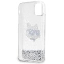 Etui Karl Lagerfeld Glitter Choupette Head na iPhone 11 / Xr - srebrne