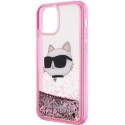 Etui Karl Lagerfeld Glitter Choupette Head na iPhone 12 / iPhone 12 Pro - różowe