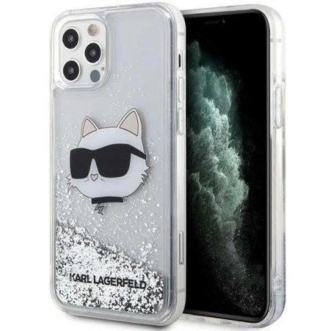 Etui Karl Lagerfeld Glitter Choupette Head na iPhone 12 / iPhone 12 Pro - srebrne