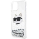 Etui Karl Lagerfeld Glitter Choupette Head na iPhone 12 / iPhone 12 Pro - srebrne