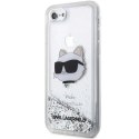 Etui Karl Lagerfeld Glitter Choupette Head na iPhone 7 / 8 / SE 2020 / SE 2022 - srebrne