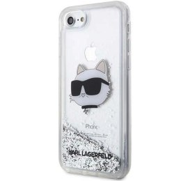 Etui Karl Lagerfeld Glitter Choupette Head na iPhone 7 / 8 / SE 2020 / SE 2022 - srebrne