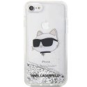 Etui Karl Lagerfeld Glitter Choupette Head na iPhone 7 / 8 / SE 2020 / SE 2022 - srebrne