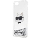 Etui Karl Lagerfeld Glitter Choupette Head na iPhone 7 / 8 / SE 2020 / SE 2022 - srebrne