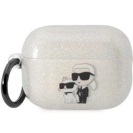 Etui Karl Lagerfeld Glitter Karl&Choupette na AirPods Pro 2 - przezroczyste