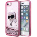 Etui Karl Lagerfeld Glitter Karl's Head na iPhone 7 / 8 / SE 2020 / SE 2022 - różowe