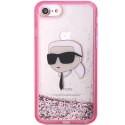 Etui Karl Lagerfeld Glitter Karl's Head na iPhone 7 / 8 / SE 2020 / SE 2022 - różowe