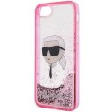 Etui Karl Lagerfeld Glitter Karl's Head na iPhone 7 / 8 / SE 2020 / SE 2022 - różowe