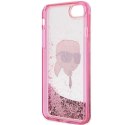 Etui Karl Lagerfeld Glitter Karl's Head na iPhone 7 / 8 / SE 2020 / SE 2022 - różowe