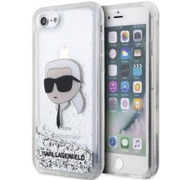 Etui Karl Lagerfeld Glitter Karl's Head na iPhone 7 / 8 / SE 2020 / SE 2022 - srebrne