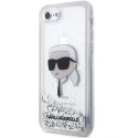 Etui Karl Lagerfeld Glitter Karl's Head na iPhone 7 / 8 / SE 2020 / SE 2022 - srebrne