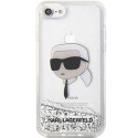 Etui Karl Lagerfeld Glitter Karl's Head na iPhone 7 / 8 / SE 2020 / SE 2022 - srebrne