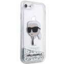 Etui Karl Lagerfeld Glitter Karl's Head na iPhone 7 / 8 / SE 2020 / SE 2022 - srebrne