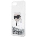 Etui Karl Lagerfeld Glitter Karl's Head na iPhone 7 / 8 / SE 2020 / SE 2022 - srebrne