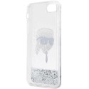 Etui Karl Lagerfeld Glitter Karl's Head na iPhone 7 / 8 / SE 2020 / SE 2022 - srebrne