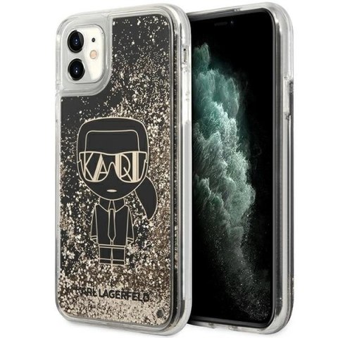 Etui Karl Lagerfeld Liquid Glitter Gatsby na iPhone 11 / Xr - czarne