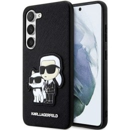 Etui Karl Lagerfeld Saffiano Karl & Choupette na Samsung Galaxy S23+ - czarne