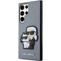 Etui Karl Lagerfeld Saffiano Karl&Choupette na Samsung Galaxy S23 Ultra - szare