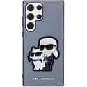 Etui Karl Lagerfeld Saffiano Karl&Choupette na Samsung Galaxy S23 Ultra - szare