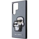 Etui Karl Lagerfeld Saffiano Karl&Choupette na Samsung Galaxy S23 Ultra - szare