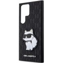 Etui Karl Lagerfeld Saffiano Monogram Choupette na Samsung Galaxy S23 Ultra - czarne