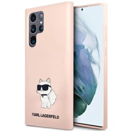 Etui Karl Lagerfeld Silicone Choupette na Samsung Galaxy S23 Ultra - różowe