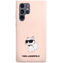 Etui Karl Lagerfeld Silicone Choupette na Samsung Galaxy S23 Ultra - różowe