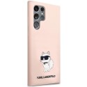 Etui Karl Lagerfeld Silicone Choupette na Samsung Galaxy S23 Ultra - różowe