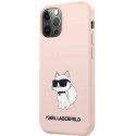 Etui Karl Lagerfeld Silicone Choupette na iPhone 12 / iPhone 12 Pro - różowe