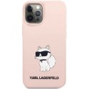 Etui Karl Lagerfeld Silicone Choupette na iPhone 12 / iPhone 12 Pro - różowe