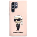 Etui Karl Lagerfeld Silicone Ikonik na Samsung Galaxy S23 Ultra - różowe