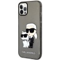 Etui Karl Lagerfeld Glitter Karl&Choupette na iPhone 12 / iPhone 12 Pro - czarne