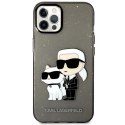 Etui Karl Lagerfeld Glitter Karl&Choupette na iPhone 12 / iPhone 12 Pro - czarne