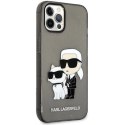 Etui Karl Lagerfeld Glitter Karl&Choupette na iPhone 12 / iPhone 12 Pro - czarne