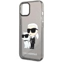 Etui Karl Lagerfeld Glitter Karl&Choupette na iPhone 12 / iPhone 12 Pro - czarne