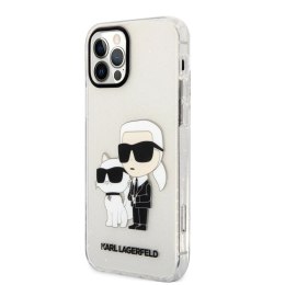 Etui Karl Lagerfeld Glitter Karl&Choupette na iPhone 12 / iPhone 12 Pro - przezroczyste