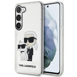 Etui Karl Lagerfeld Glitter Karl&Choupette na Samsung Galaxy S23+ - przezroczyste