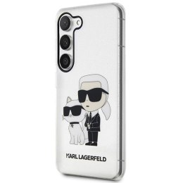 Etui Karl Lagerfeld Glitter Karl&Choupette na Samsung Galaxy S23+ - przezroczyste